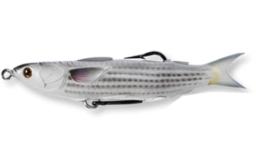 Image of Live Target Mullet Hollow Body Topwater Lure, 6/0 SW Hooks, Floating, Natural/Black, 1/2oz, 4 1/2in, MUH115T721