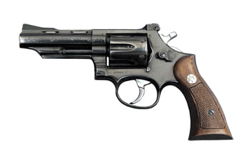 Image of Llama Comanche-II Revolver, .38 Special, 4in barrel, blued finish steel frame, checkered walnut grip, revolving chamber, adustable, 6 round cylinder, LLAC II-.38 SP-4-1-FRRMPG
