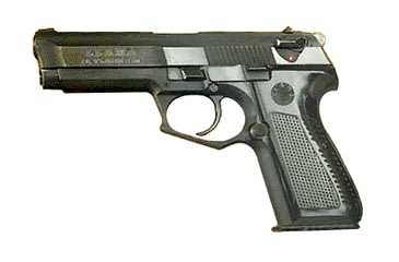 Image of Llama 82 Pistol, 9mm Luger, 4.25in barrel, matte black steel frame, black polymer grip, recoil operated semi-automatic, 3-dot combat, 15 round magazine, LLA-82-9MM-4.25-1-FRRMPG