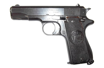 Image of Llama I Pistol, .32 ACP, 3.65in barrel, blued steel frame, black plastic grip, blowback operated semi-auto, fixed blade and notch, 7 round magazine, LLA-I-.32 ACP-3.65-1-FRRMPG