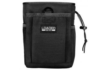 Image of Loaded Gear CX-700 Drawstring Dump Pouch, Compatible w/ Molle System, Black, 5.5 x 3 x 7.5 in BI12624