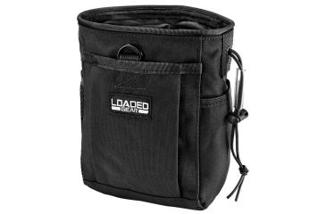 Image of Loaded Gear CX-700 Drawstring Dump Pouch, Compatible w/ Molle System, Black, 5.5 x 3 x 7.5 in BI12624