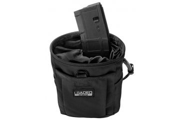 Image of Loaded Gear CX-700 Drawstring Dump Pouch, Compatible w/ Molle System, Black, 5.5 x 3 x 7.5 in BI12624