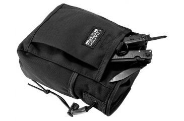 Image of Loaded Gear CX-700 Drawstring Dump Pouch, Compatible w/ Molle System, Black, 5.5 x 3 x 7.5 in BI12624