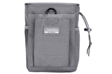 Image of Loaded Gear CX-700 Drawstring Dump Pouch, Compatible w/ Molle System, Gray, 5.5 x 3 x 7.5 in BI12628