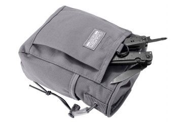 Image of Loaded Gear CX-700 Drawstring Dump Pouch, Compatible w/ Molle System, Gray, 5.5 x 3 x 7.5 in BI12628