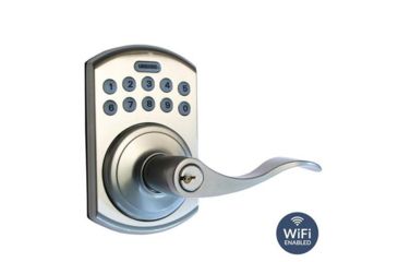 Image of Lockstate Electronic Keypad Lever Door Lock, Bolder Style, Satin Nickel, LS-L550-SN