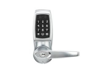 Image of Lockstate RemoteLock OpenEdge Business Grade Wi-Fi Lever Lock, Silver, 2.45 x 2.5 x 6.75 in, RL-OpenEdge BG Lever Silv