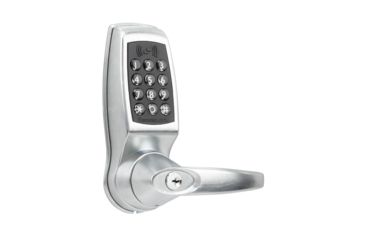 Image of Lockstate RemoteLock OpenEdge Business Grade Wi-Fi Lever Lock, Silver, 2.45 x 2.5 x 6.75 in, RL-OpenEdge BG Lever Silv
