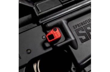 Image of Lockstep Arms Oversized AR Magazine Release, Anodized, Red, LA-AR15-150-RED