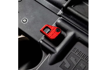 Image of Lockstep Arms Oversized AR Magazine Release, Anodized, Red, LA-AR15-150-RED