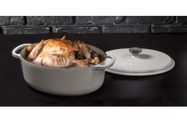 Image of Lodge Oval Dutch Oven, Oyster White, 7 quart, EC7OD13