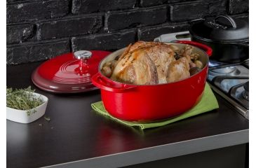 Image of Lodge Oval Dutch Oven, Red, 7 quart, EC7OD43