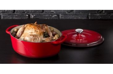 Image of Lodge Oval Dutch Oven, Red, 7 quart, EC7OD43