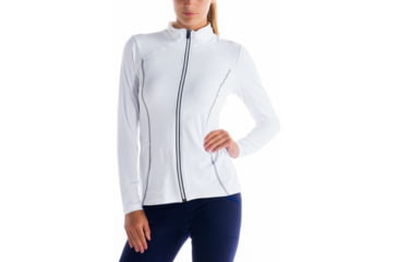 Image of Lole Essential Jacket - Women's-White Stripe-X-Small