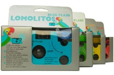 Image of Lomographic Lomolitos Single-Use Colored-Flash Cameras 4 camera pack - Red, Blue, Green, Yellow