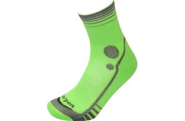 Image of Lorpen T3 Running Mid Crew Socks - Mens, Green/Charcoal, Extra Large, X3OSM-2620-XL