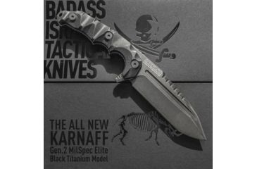 Image of LOTAR Combat Karnaff Gen 2 MilSpec Elite Fixed Blade Knives, 109mm, CPM3V, Drop Point, Plain Edge, G10, Black, R102SW