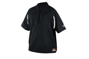 Image of Louisville Slugger Adult Slugger Batting Cage Pull-Over Short Sleeve,Black,Medium LS1431-AM-BK