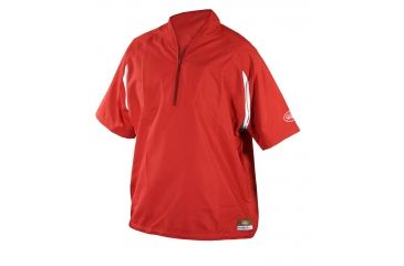 Image of Louisville Slugger Adult Slugger Batting Cage Pull-Over Short Sleeve,Red,Small LS1431-AS-RD