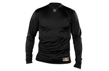 Image of Louisville Slugger Adult Slugger Compression-Fit Crew Long Sleeve Shirt,Black,Large LS1515-AL-BK