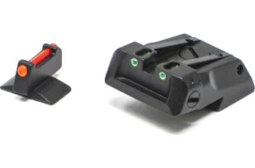 Image of LPA Adjustable Orange Front Green Rear Fiber Optic Sight Set, Sig Sauer 1911, Cal .22, Black, SPF17SS