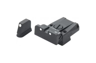 Image of LPA SPR Adjustable White Dot Sight Set For CZ 75/85 Models w/ Dovetail Front Sights, Black, SPR86CZ30