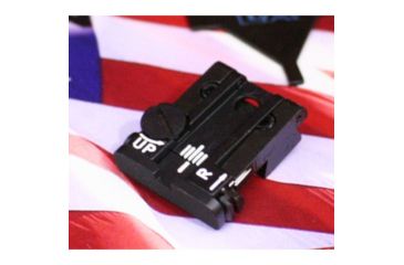 Image of LPA TPU Adjustable Rear Black Serrated Sight Set For Taurus PT92,58,100, Black, TPU29TS07