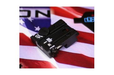 Image of LPA TPU Adjustable Rear White Outline Sight Set For Taurus PT92,58,100, Black, TPU29TS18