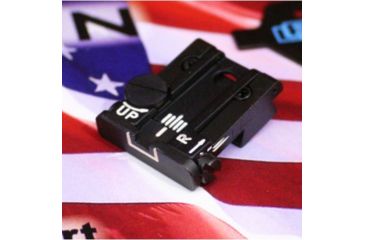 Image of LPA TPU Adjustable Rear White Outline Sight Set For Taurus PT92,58,100, Black, TPU29TS18