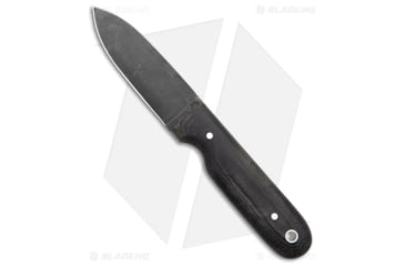 Image of LT Wright Knives Bushcrafter HC Saber Fixed Blade Knife, 4.00in, 1075, Spear Point Blade, Micarta, Black Handle, Black/Black, 8.375 inch, BHQ-178352