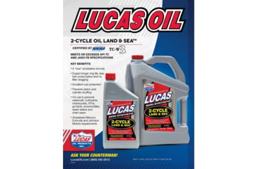 Image of Lucas Oil Land &amp; Sea 2-Cycle Oil, Quart, 6x1, 10467