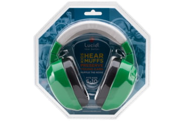 Image of Lucid Audio HearMuffs Kids Hearing Protection, Green, LA-KIDS-PM-GR