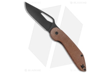 Image of Luft Concepts Avant Folding Knife, 3.25in, Bohler M390 Stainless Steel, Drop Point Blade, Micarta, Brown Handle, Brown/Black, 7.75 inch, BHQ-147315