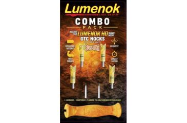 Image of Lumenok Lighted Crossbow Nock Bolt Ends Gold Tip Crescent , Combo Pack, HD Orange GTC4 Combo