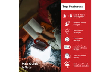 Image of LuminAID Max QI Solar Lantern w/Phone Charger, White, 0196-0150