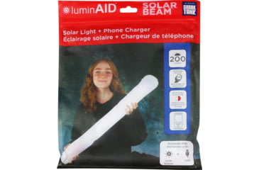 Image of LuminAID Solar Beam With Phone Charger, White, 0196-0700