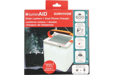 Image of LuminAID Survivor Solar Lantern w/Dual Phone Charger, White, 0196-0350