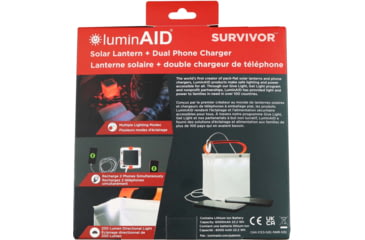 Image of LuminAID Survivor Solar Lantern w/Dual Phone Charger, White, 0196-0350