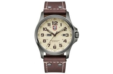 Image of LUMINOX Atacama Field Day Date Watch, Ivory/ Brown, 45mm A.1927