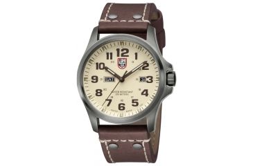 Image of LUMINOX Atacama Field Day Date Watch, Ivory/ Brown, 45mm A.1927