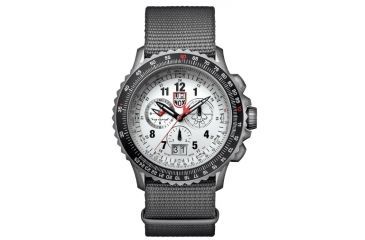 Image of Luminox F-22 Raptor 9240 Series Watch with Gray Webbing Strap and Titanium Bezel, White/Black, 44 mm 9249