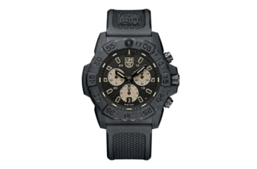 Image of Luminox Navy SEAL Chronograph 3587 Unisex Military Dive Watch, 45mm Case Diameter, Black Carbonox Bezel, Black, Rubber Strap, One Size, nschg-45ilitary-d