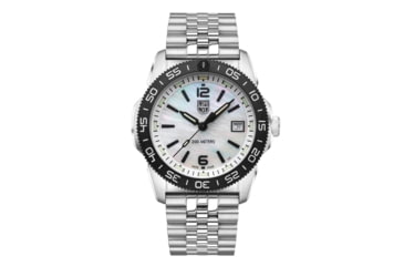 Image of Luminox Pacific Ripple 3126 Unisex Dive Watch, 39mm Case Diameter, Black 316L Stainless Steel Bezel, Gray, 316L Stainless Steel Strap, One Size, paci-dr-ripple-d-393126