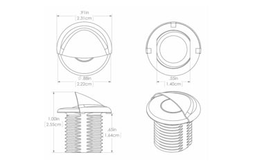 Image of Lumitec Aruba LED Courtesy Non-Dimming Light, Polished SS Finish, Red, 101146