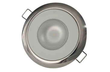 Image of Lumitec Mirage 380 Lumens LED Flush Mount Down Dimming Light, Glass Finish, Polished SS Bezel, White/Blue, 113111