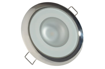 Image of Lumitec Mirage 380 Lumens LED Flush Mount Down Dimming Light, Glass Finish, Polished SS Bezel, White/Red, 113112