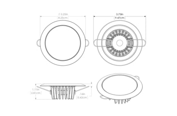 Image of Lumitec Mirage 380 Lumens LED Flush Mount Down Dimming Light, Glass Finish, White Bezel, White/Red, 113122
