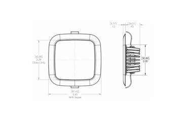 Image of Lumitec Square Mirage Down 380 Lumens LED Light w/ Dimming / Bezel, White Bezel, White, 116123