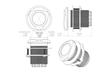 Image of Lumitec Typhoon Underwater Bronze Thru-Hull 10000 Lumens LED Light, Spectrum RGBW, 101449